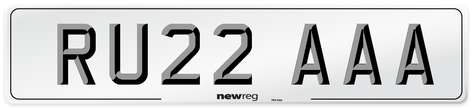 RU22 AAA Number Plate from New Reg